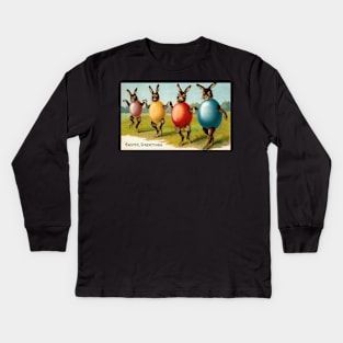 Victorian Easter Greeting Kids Long Sleeve T-Shirt